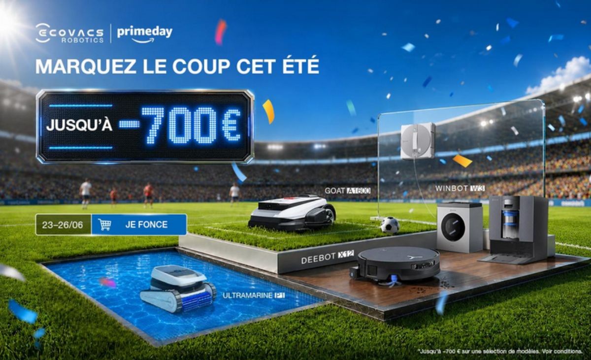 Prime Day Amazon : économisez jusqu’à 700 € sur les robots ECOVACS pour la maison et le jardin