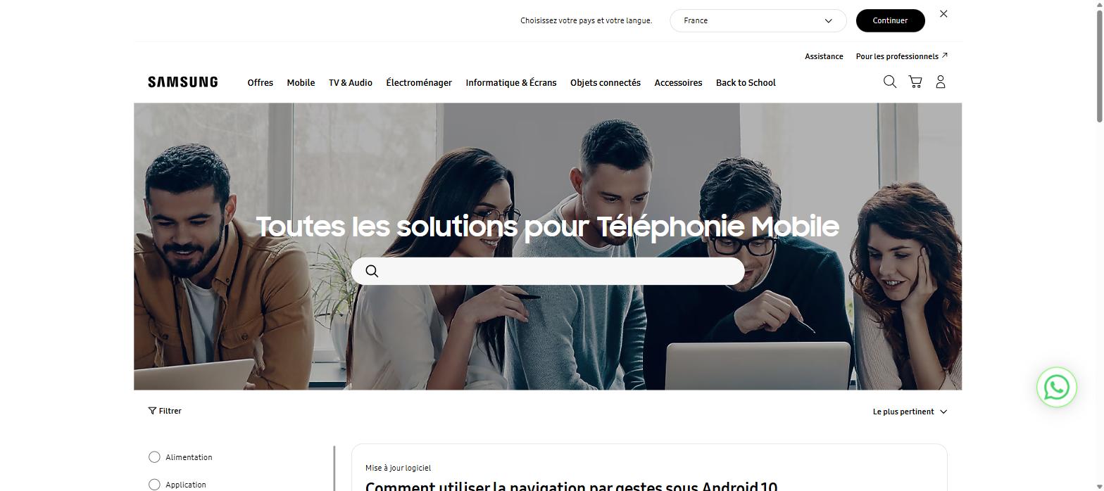 Assistance officielle Samsung