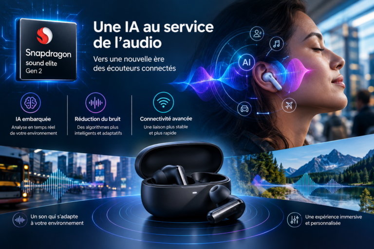 Le Snapdragon Sound Elite Gen 2 révolutionne l’audio connecté : IA, Wi-Fi 6E et écouteurs autonomes